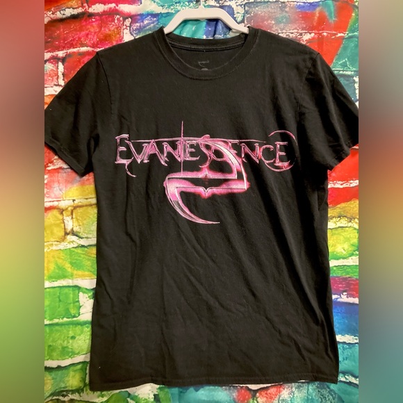 Evanescence Chrome Logo Band T-shirt Size M - Picture 2 of 5